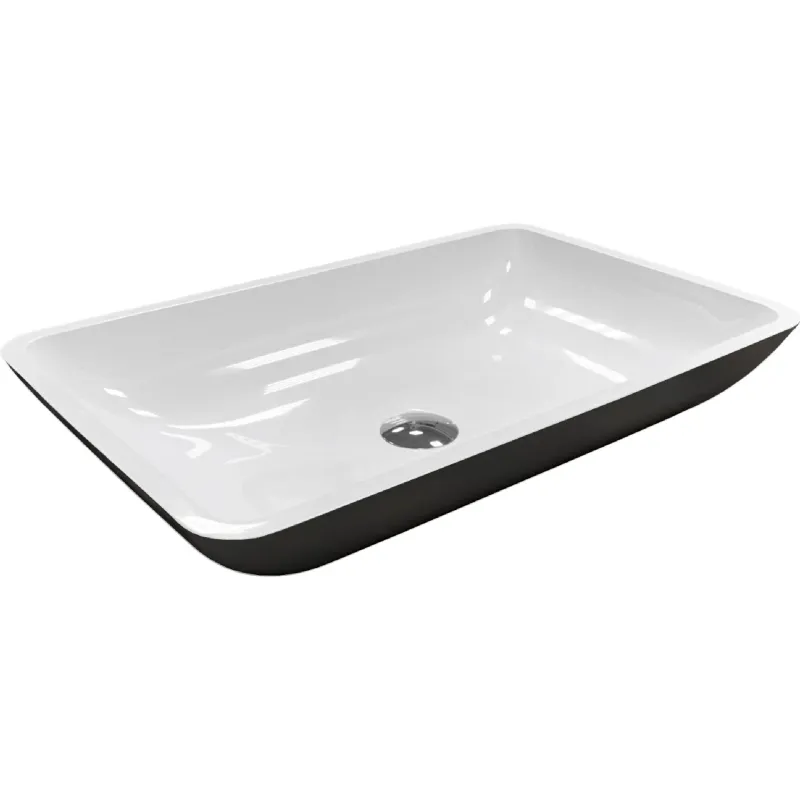 Mosdó + mosdótálca Adamant Lower, Black/White (4824296204009)