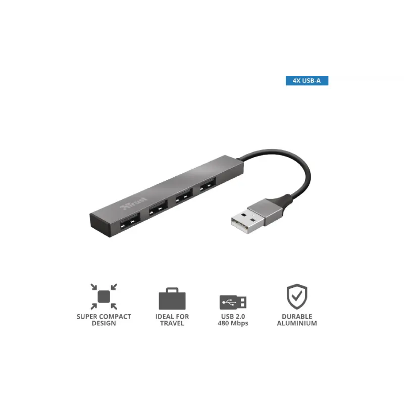 USB-хаб Trust USB-A - USB-A х4 (23786_TRUST), Gray