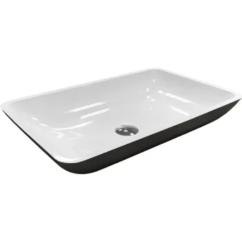 Mosdó + mosdótálca Adamant Lower, Black/White (4824296204009)