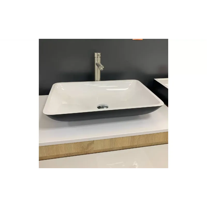 Mosdó + mosdótálca Adamant Lower, Black/White (4824296204009)