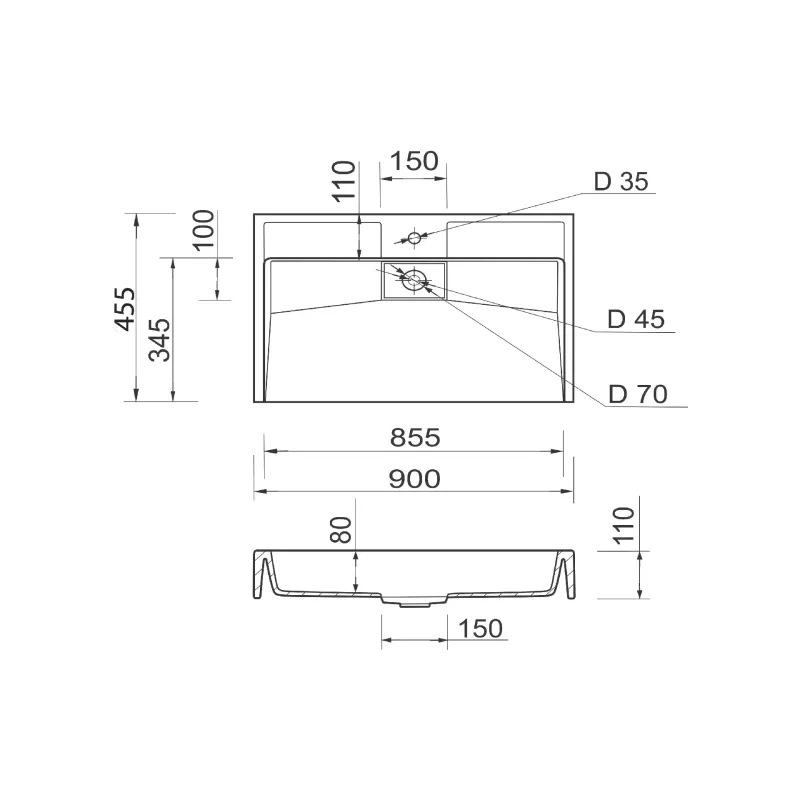 Spüle + Waschbecken Adamant Vision, White (4824296204301)