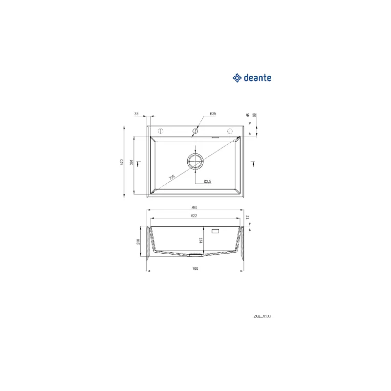 حوض المطبخ Deante (ZQE_G103)