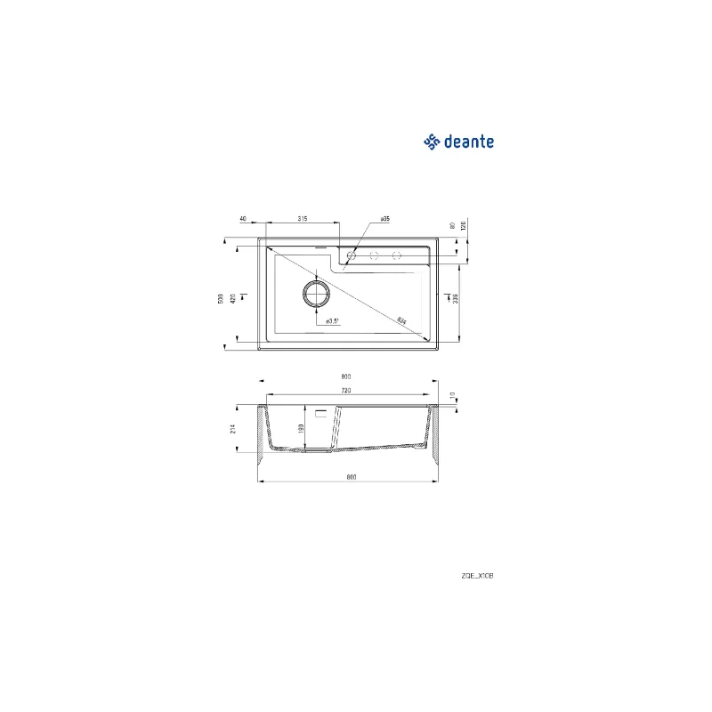 حوض المطبخ Deante (ZQE_N10B)