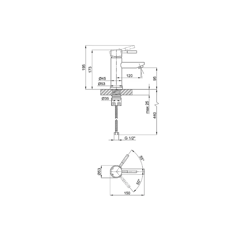 Мивка + умивалник Adamant Flate 120L (4824296208601)