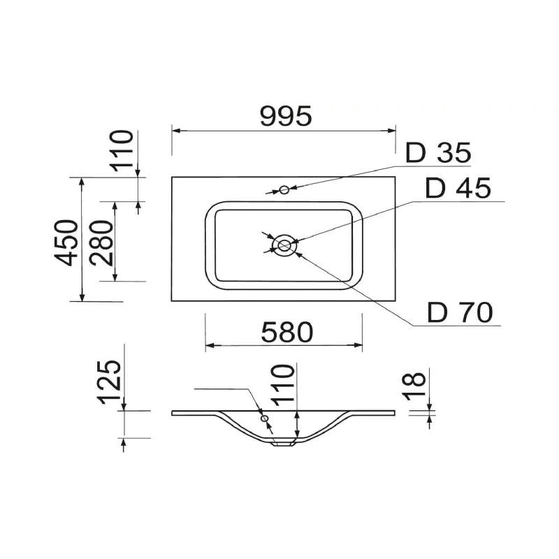 Mosdó + mosdótálca Adamant Frate, White (100002887)