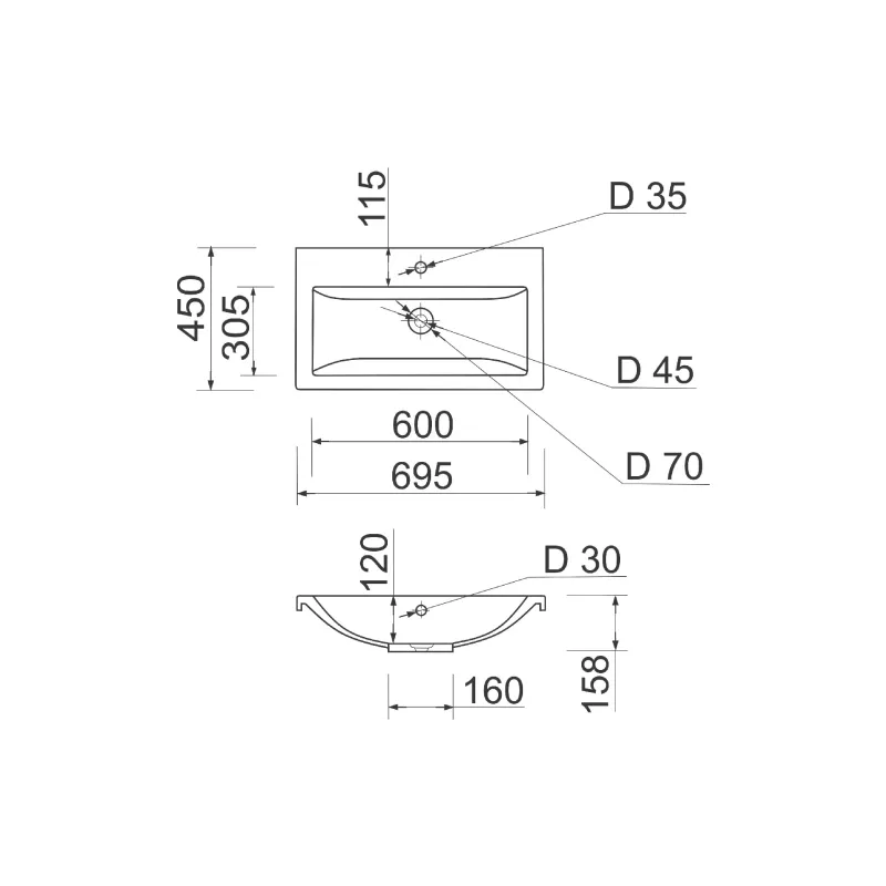 Раковина + умивальник Adamant Cers (4824296202201), White