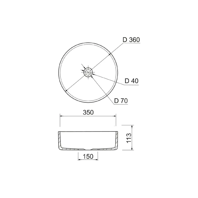 Sink + washbasin Adamant Arena (100003194), Black/White