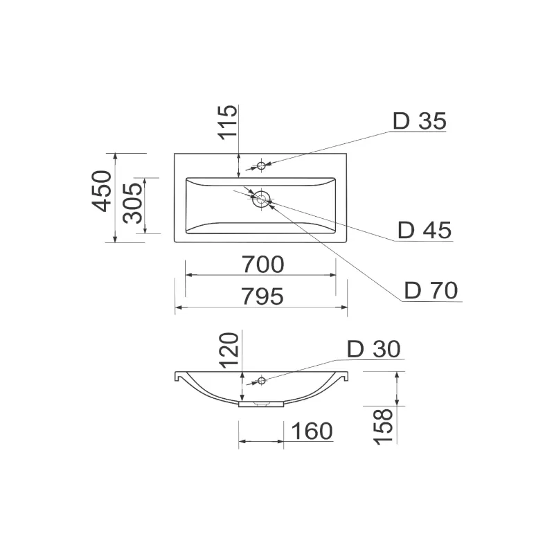 Νιπτήρας + νιπτήρας Adamant Cers, White (4824296202301)