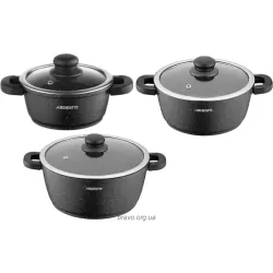 Набір посуду Ardesto Gemini Anzio (AR1906AS), алюміній, 6 шт, Black Набір посуду Ardesto Gemini Anzio (AR1906AS), алюміній, 6 шт, Black
