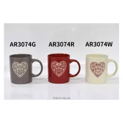 Cup Ardesto Heart (AR3074R), 320 ml, Red