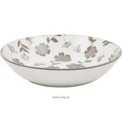 Soup plate Ardesto Ravenna (AR1320R), 790 ml, 20 cm, White/Beige