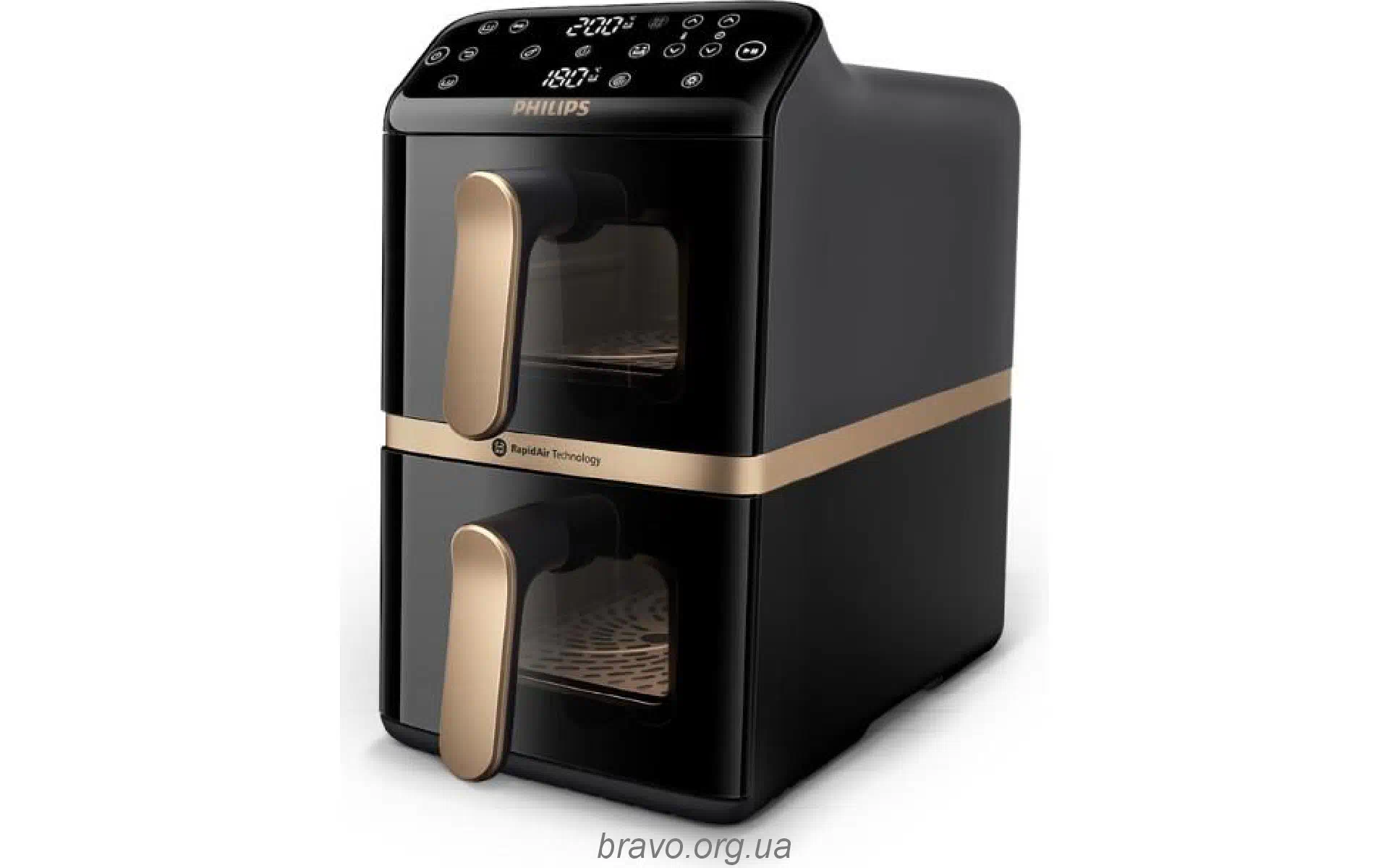 Multi-oven Philips Stacked Dual (NA462/70), 5/5 l, 2300 W, Black Multi-oven Philips Stacked Dual (NA462/70), 5/5 l, 2300 W, Black