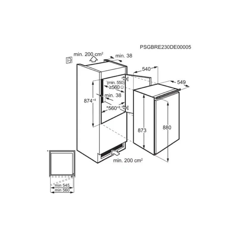 Eingebauter Kühlschrank Electrolux, White (LFB2AE88S1)
