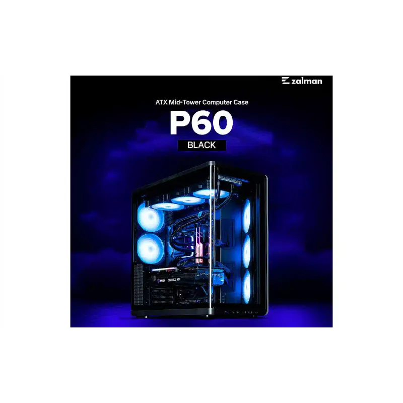 حالة الكمبيوتر Zalman, Black (P60BLACK)