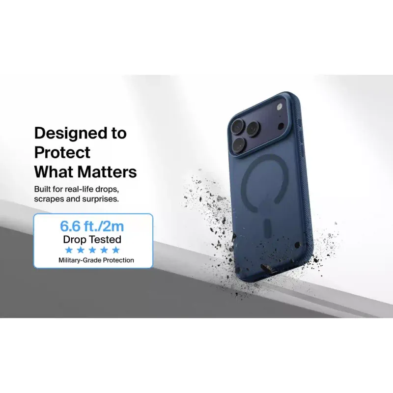 Чохол Belkin Magnetic Protective Grip (MSA036HQNY), для Apple iPhone 17 Pro Max, Navy