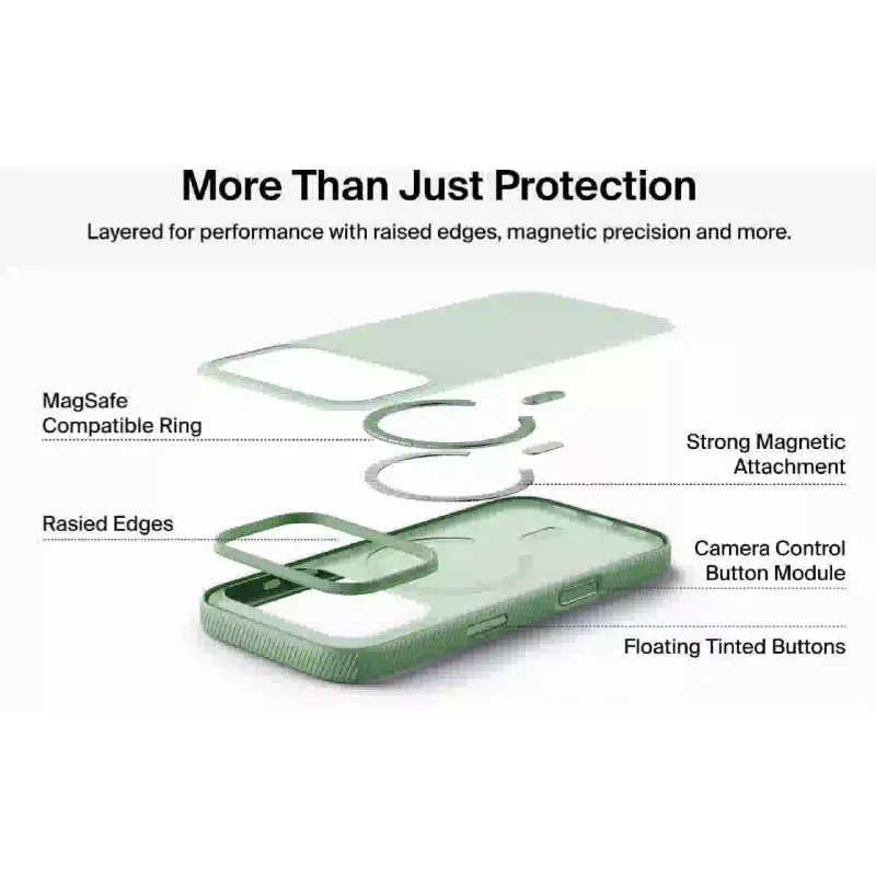 Чохол Belkin Magnetic Protective Grip (MSA036HQSE), для Apple iPhone 17 Pro Max, Sage