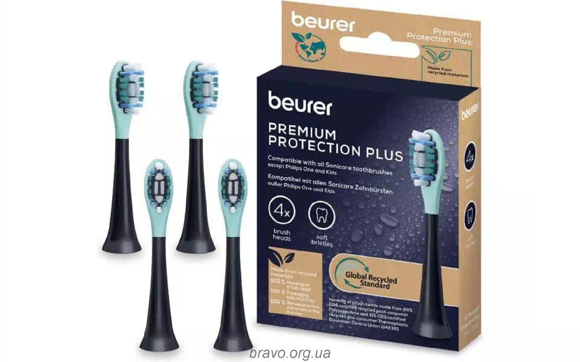 Cabeça de escova de dentes Beurer Premium Protection Plus, Black (SC_30/50_PPP_4) Cabeça de escova de dentes Beurer Premium Protection Plus, Black (SC_30/50_PPP_4)