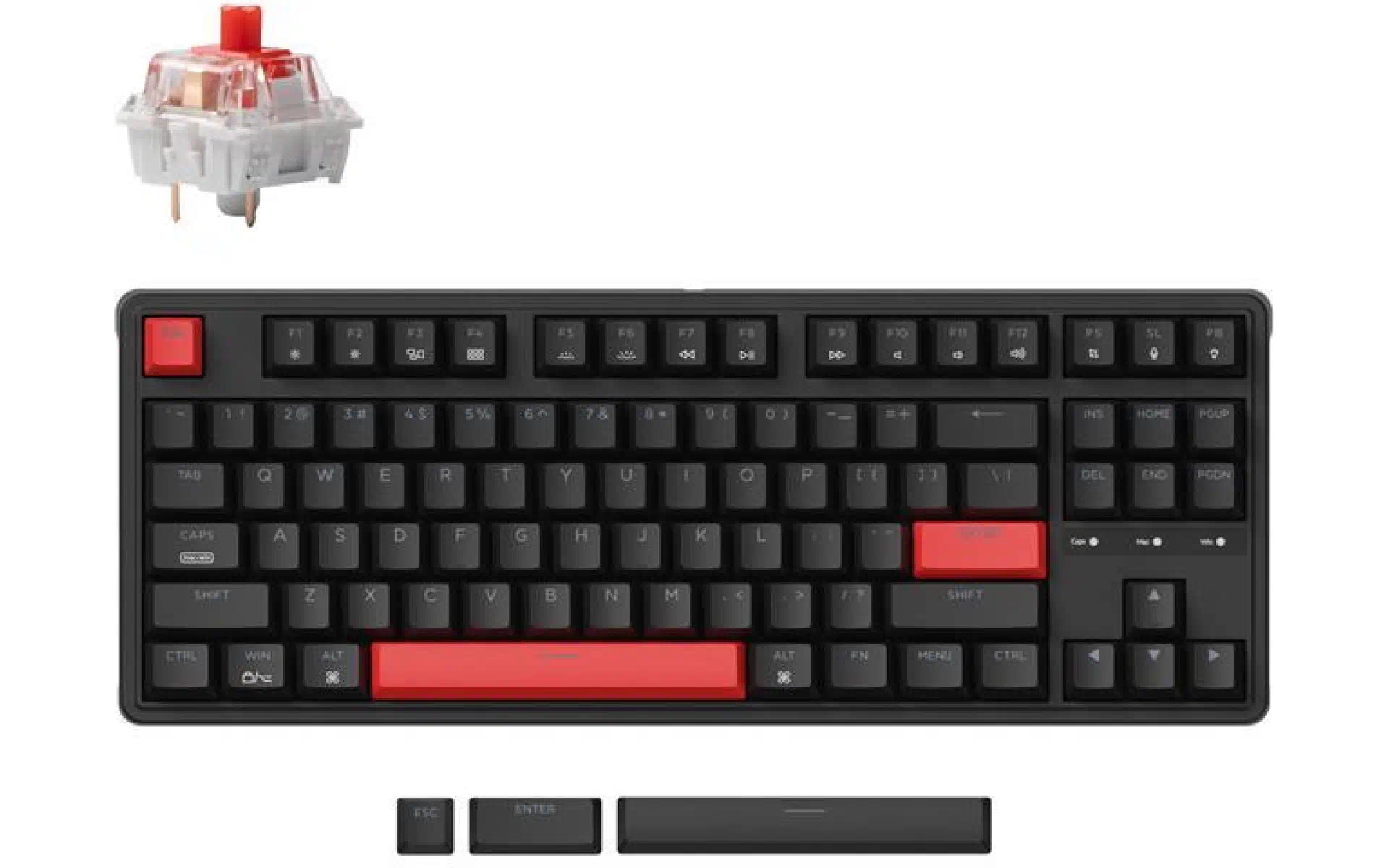 Teclado mecânico Keychron, Black (C3PX-H3-UA) Teclado mecânico Keychron, Black (C3PX-H3-UA)