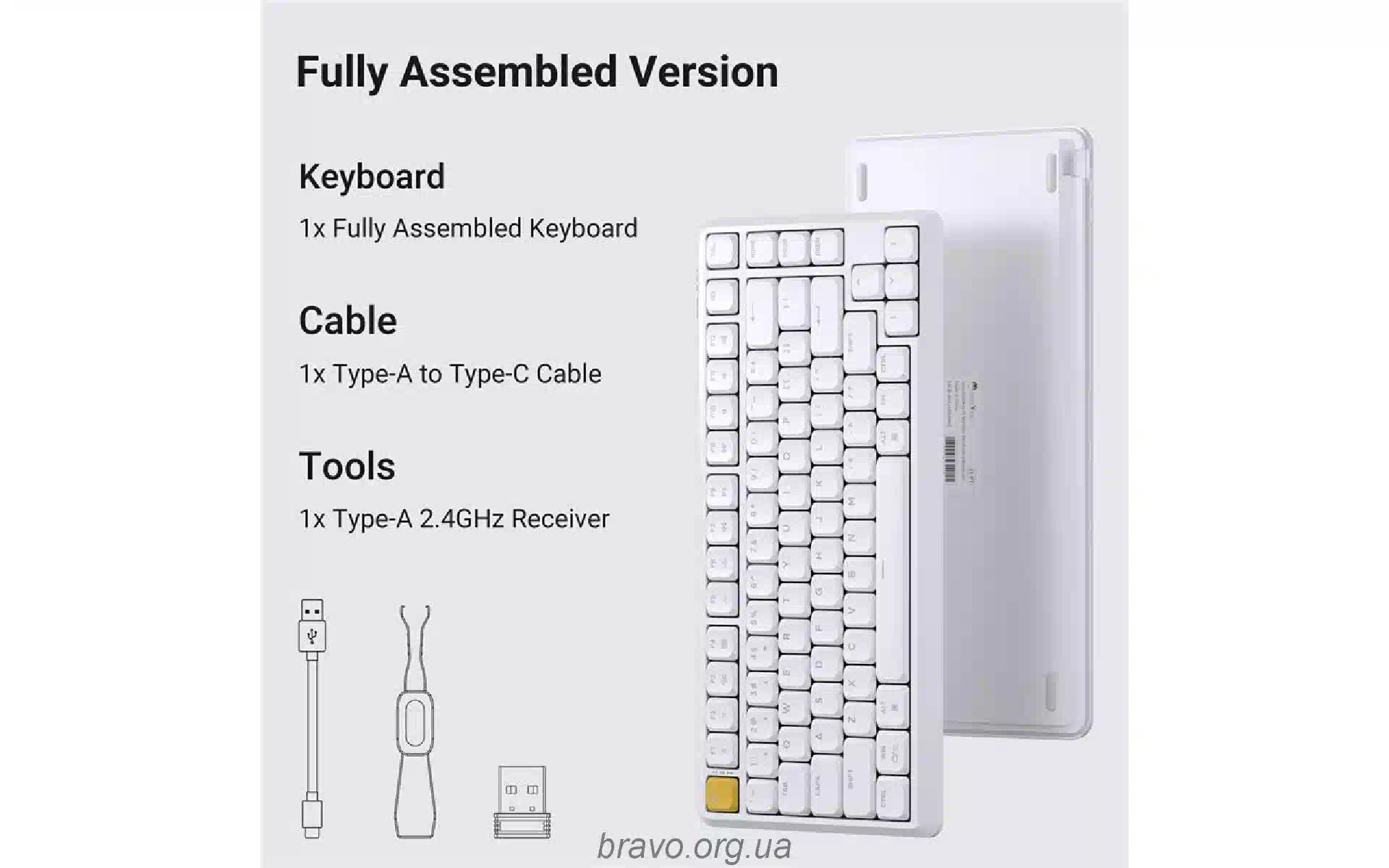 Механична клавиатура Keychron, White (J1-Q1-UA) Механична клавиатура Keychron, White (J1-Q1-UA)