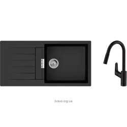 Кухонна мийка + змішувач Hansgrohe S520-F480 (43358670), Black Graphite Кухонна мийка + змішувач Hansgrohe S520-F480 (43358670), Black Graphite