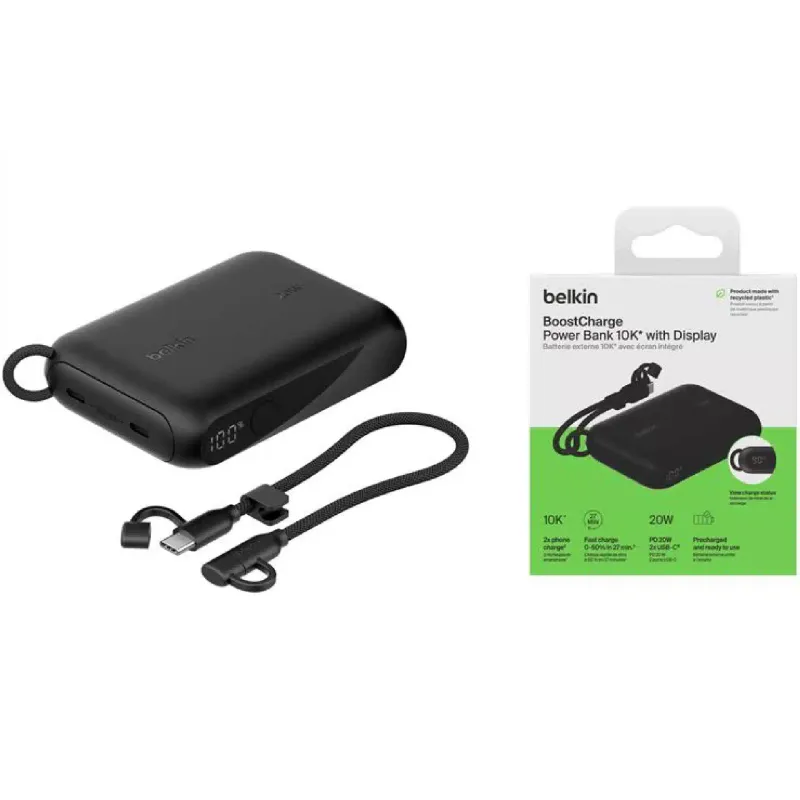 باور بانك Belkin 10000 mAh, Black (BPB027HQBK)
