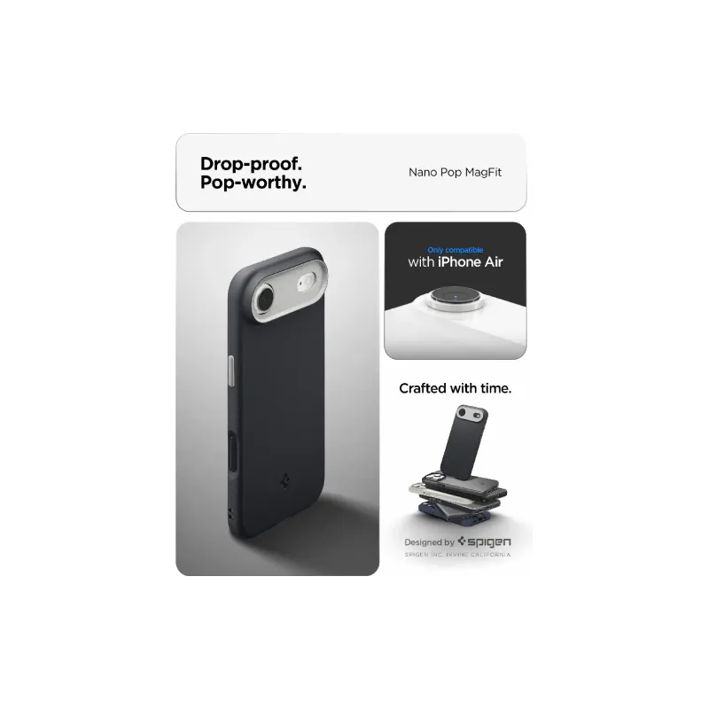Apple iPhone 17 Air tok Spigen Nano Pop MagFit, Black Sesame (ACS10301)