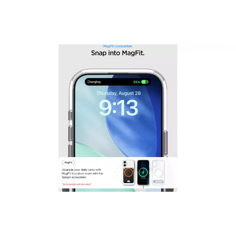 Apple iPhone 17 Case Spigen Ultra Hybrid S MagFit (ACS09981), Clear White