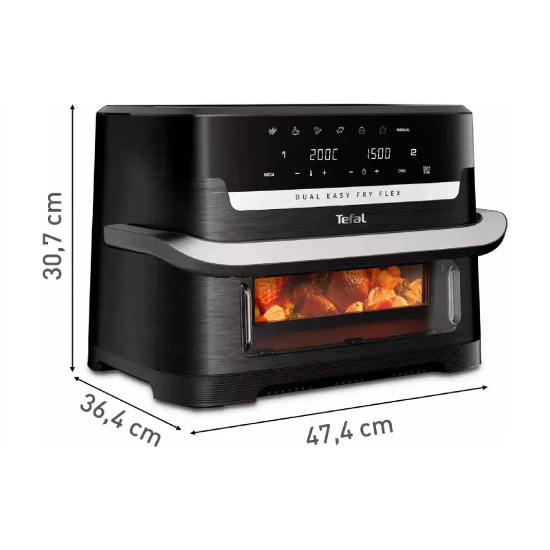 Multi-Backofen Tefal Dual Easy Fry Flex, Black (EY9228E0)