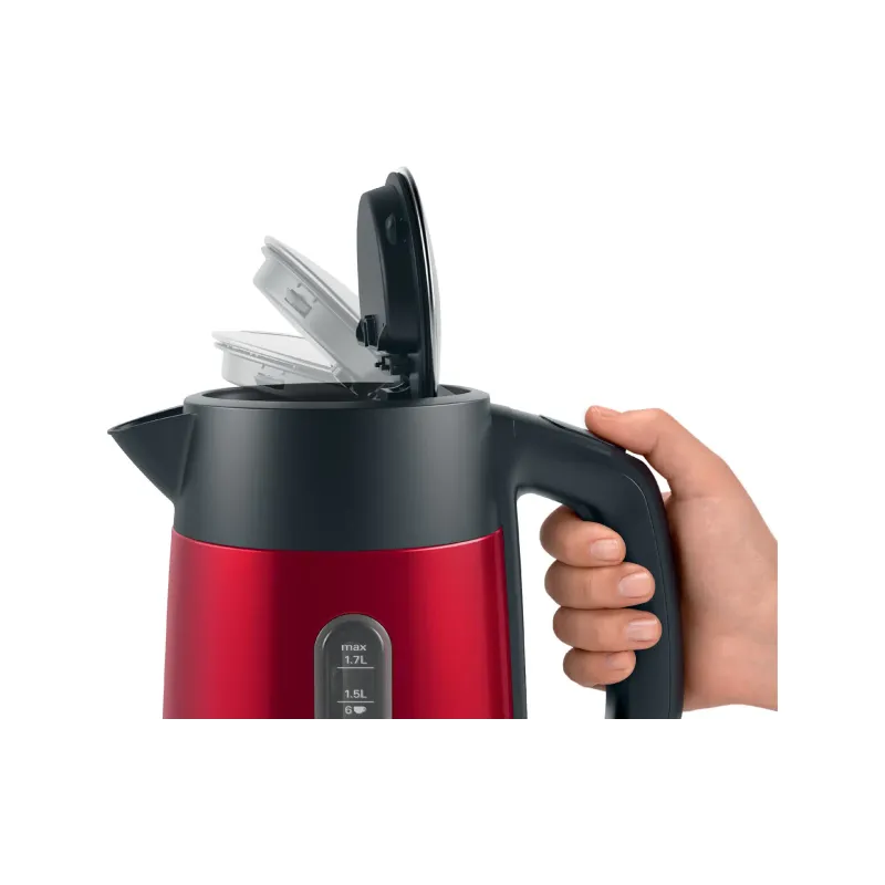 Електрочайник Bosch (TWK4P434), 1700 мл, Red/Grey
