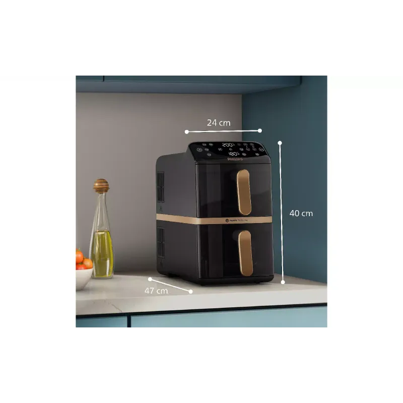 Мултифурна Philips Stacked Dual, Black (NA462/70)