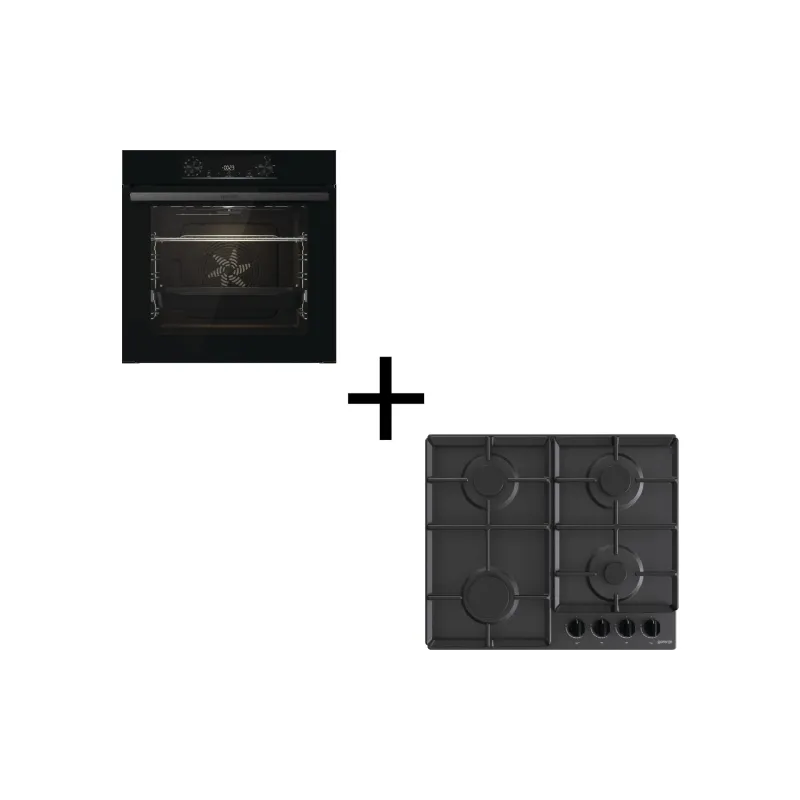 Варильна поверхня + духова шафа Gorenje (SET_BO6735E02BK_G641EB), Black