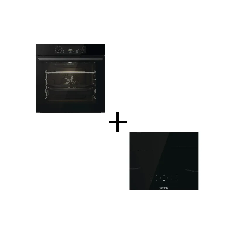 Варильна поверхня + духова шафа Gorenje (SET_BOS6737E06BG_GI6401B), Black