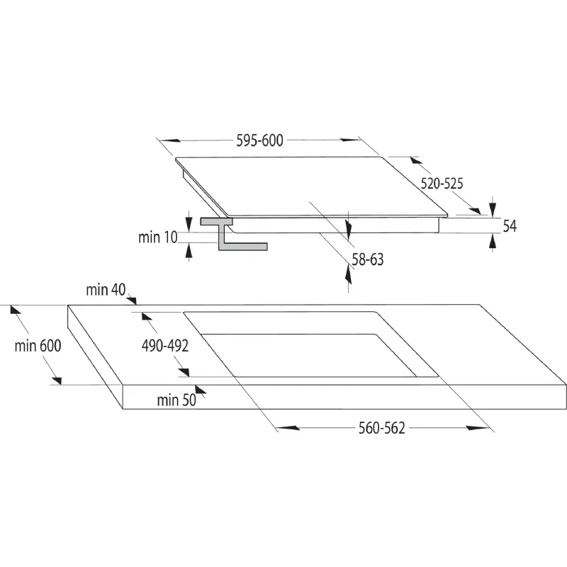 Hob + oven Gorenje (SET_BOS6737E06BG_GI6401B), Black