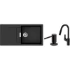 حوض المطبخ + الخلاط Hansgrohe S520-F480, Black Graphite (43358600)