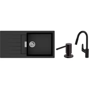 Küchenspüle + Mischbatterie Hansgrohe S520-F480, Black Graphite (43358600)