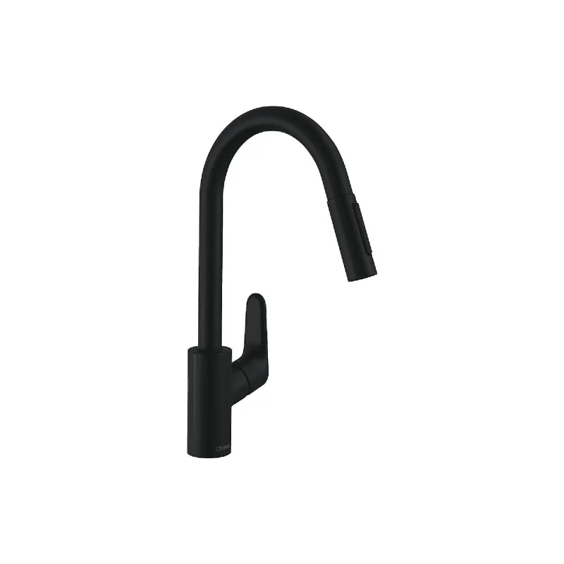 حوض المطبخ + الخلاط Hansgrohe S520-F480, Black Graphite (43358600)