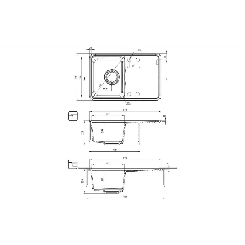 Mosogató Deante Momi, Grey (ZKM_S11A)