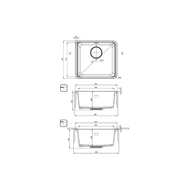 Kitchen sink Deante Momi (ZKM_N10A), Matte Black