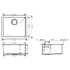 حوض المطبخ Hansgrohe Combi S71, Stainless steel (43426801)
