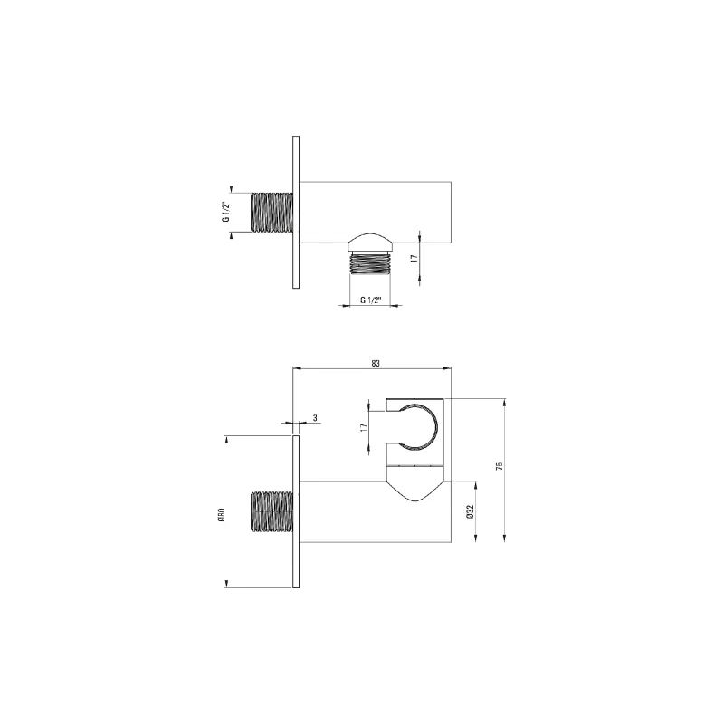 مجموعة دش Deante Silia, Matte Steel (BQS_F18P)
