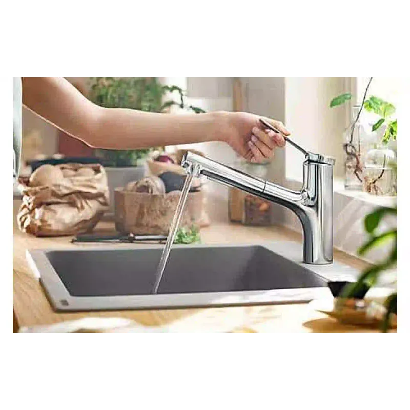 حوض المطبخ + الخلاط Hansgrohe S520-F345, Grey Stone (43356800)