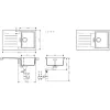 حوض المطبخ + الخلاط Hansgrohe S520-F345, Grey Stone (43356800)