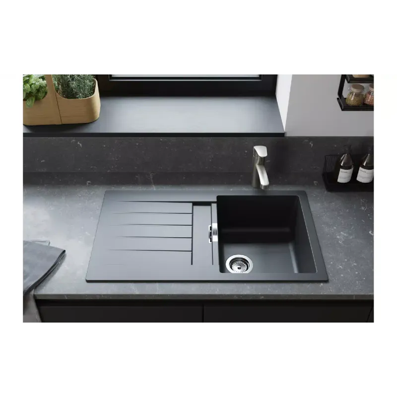 Kitchen sink + mixer Hansgrohe S520-F345 (43356670), Black Graphite