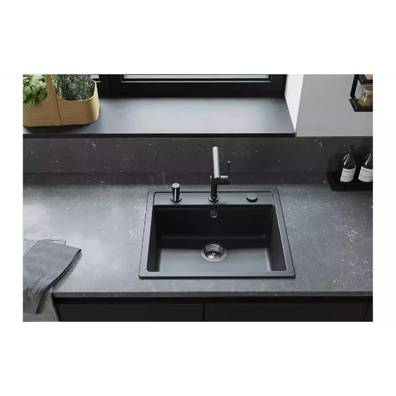 حوض المطبخ + الخلاط Hansgrohe S520-F510, Black Graphite (43359670)