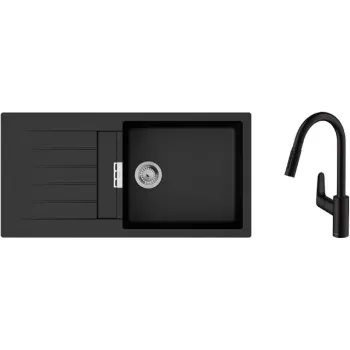 Küchenspüle + Mischbatterie Hansgrohe S520-F480, Black Graphite (43358670)