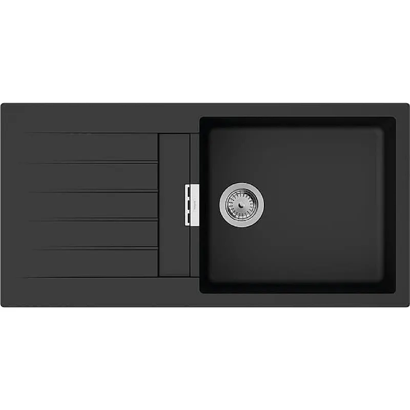 حوض المطبخ + الخلاط Hansgrohe S520-F480, Black Graphite (43358670)