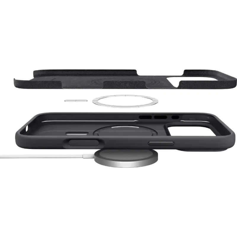 Apple iPhone 17 Pro Case Spigen Silicone Fit MagFit (ACS10335), Black