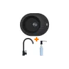 حوض المطبخ + صنبور + موزع Adamant Ovum, Black (1824296900403)