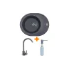 حوض المطبخ + صنبور + موزع Adamant Ovum, Grey (1824296900404)