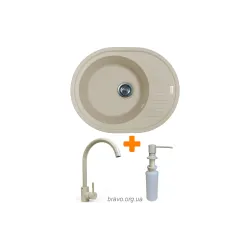 Кухонна мийка + змішувач + дозатор Adamant Ovum Avena (1824296900406), врізна Кухонна мийка + змішувач + дозатор Adamant Ovum Avena (1824296900406), врізна